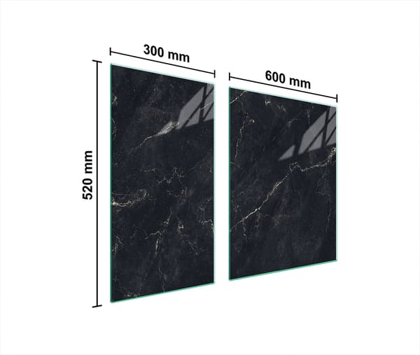 GLASSKYDDSPLÅT FÖR SPIS 90x52 MARMOR