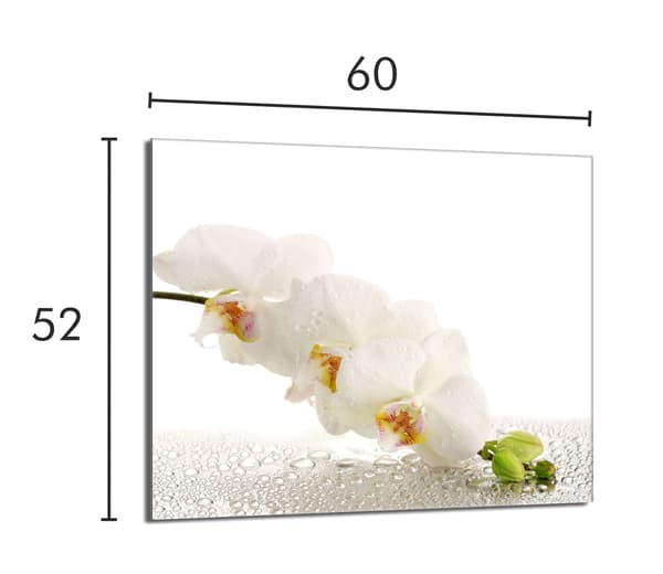 Lasinen suojalevy liedelle 60x52 Orchidea