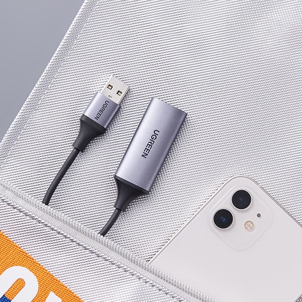HDMI (hona) - USB-A / USB-C (hane) adapter - grå
