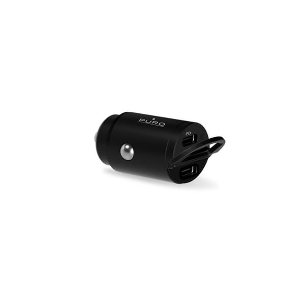 Biloplader 2 x USB-C 30W PD - Sort