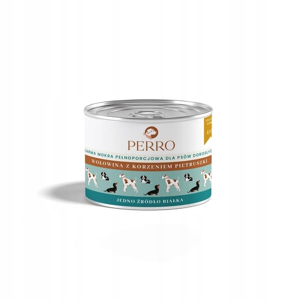 Perro våtfoder för hund med nötkött och persiljerot, 6x850g