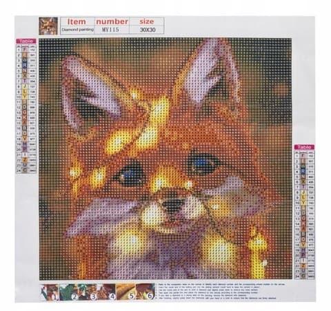 Diamantbroderi 5D mosaik räv 30 x 40