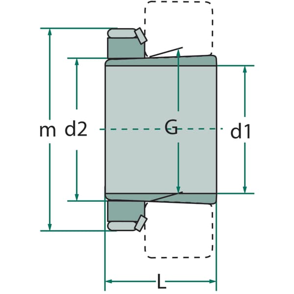 Adaptermuffe til 50mm M50 x 2mm KM11 granit