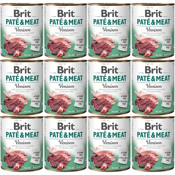 BRIT Paté & Meat Venison - vådfoder til hunde - 12x800g