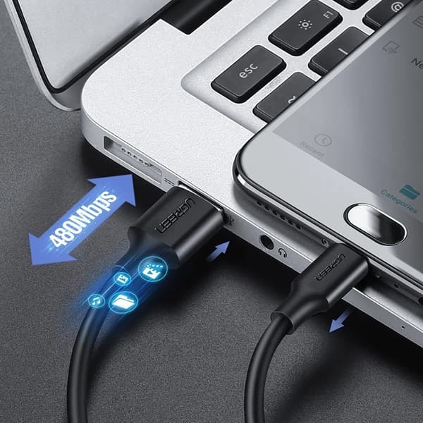 Micro USB - USB-A -kaapeli 0,5 m - musta