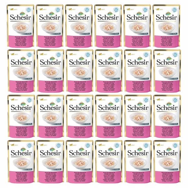 Schesir Kycklingfiléer Våtfoder för Katt 24x50g