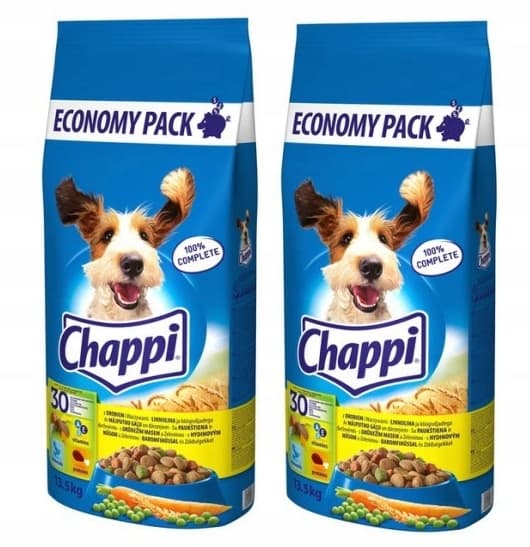 CHAPPI med fågel och grönsaker - torrfoder för hundar - 2x13,5 kg
