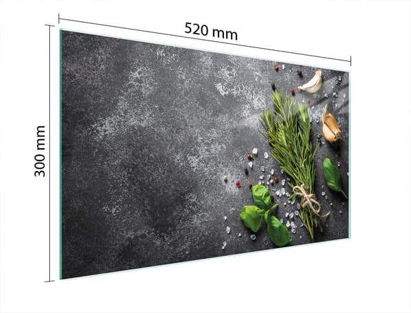 SKÄRBRÄDA I GLAS 52x30 KRYDDOR
