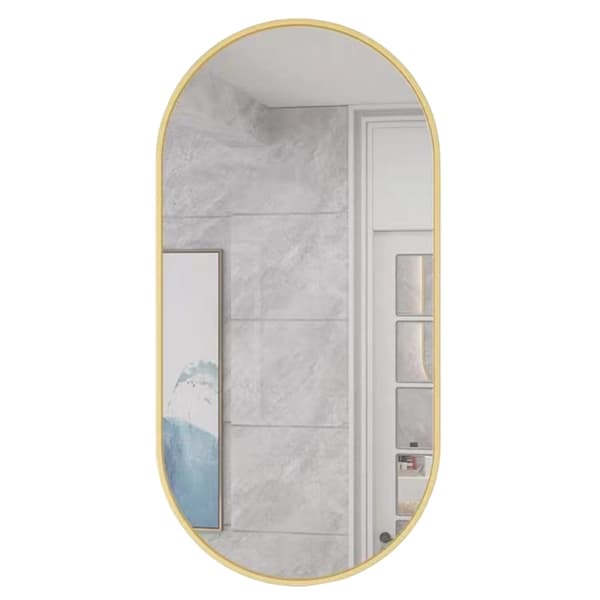 Oval spegel 100x50cm guldram