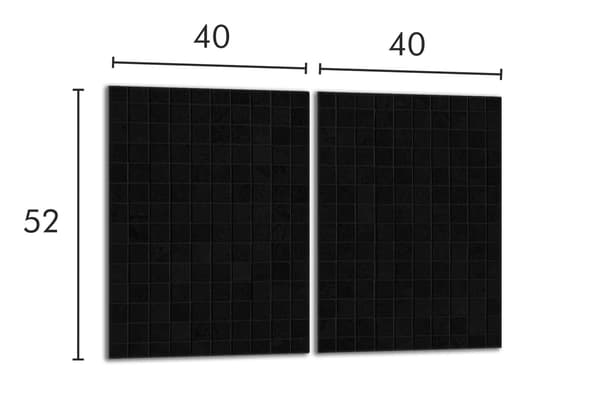 Glasbeskyttelsesplade til komfur 2x40x52 Sort
