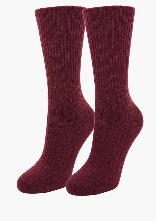 Damullsockor, vinröda Wool Soft Marilyn. DAMULLSOCKS, vinröda, 36/41