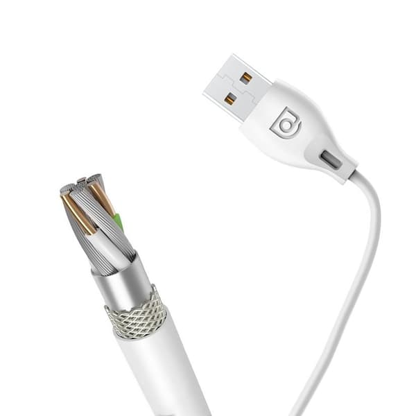 USB-A - iPhone Lightning 2.4A-kabel 1m - Vit