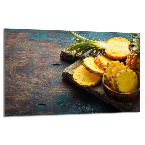 Lasinen liesisuoja 80x52 Pineapple