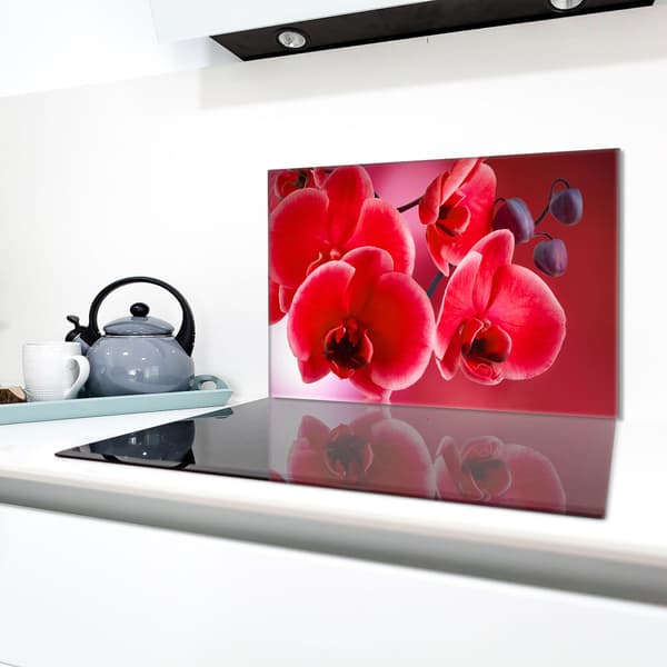 Lasinen suojalevy liedelle 80x52 Orchidea