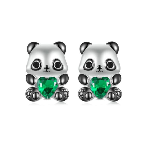 Sølvøreringe til piger Panda sølv 925 Trusky øreringe
