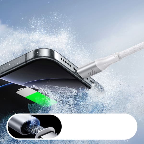 S-A28 Flätad USB-C-kabel 60W 2m - Vit