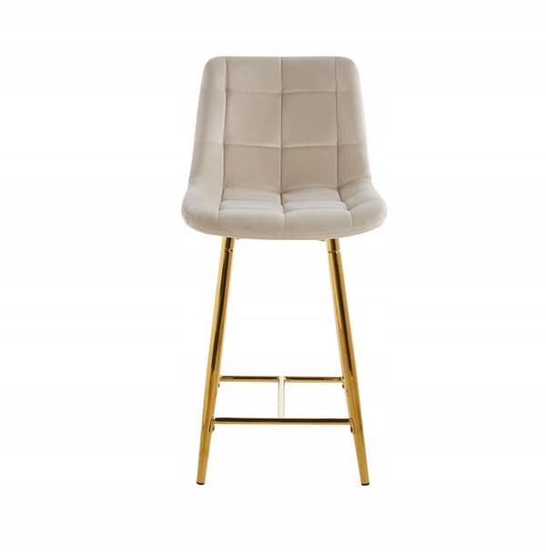 H1-FX sammet beige pall (guldfärgad ram)