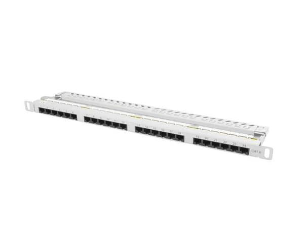 Patchpanel Lanberg PPU6-0024-S 24 portar 0.5U cat.6 grå