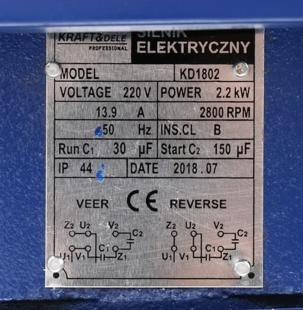 2,2 kW 220 V elmotor i solid konstruktion | Kraft&Dele