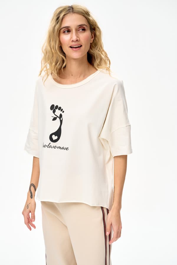 Damebluse Lim Ecru 44/46