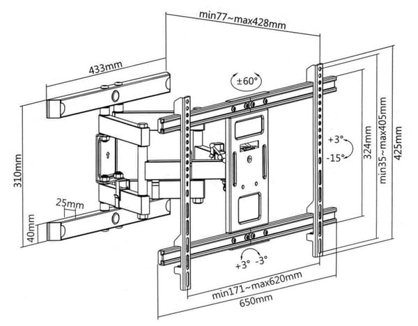 Maclean tv‑holder 37‑80 MC‑881