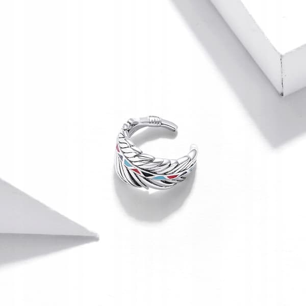 Pendiente de plata con forma de pluma, pendientes de plata 925 Trusky