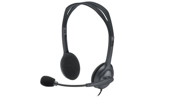 Logitech H111 Stereo Headset med ledning, 3,5 mm jackstik, Sort
