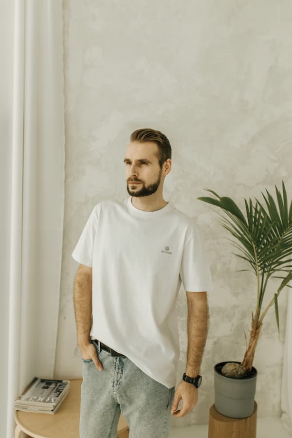 BMTS-01 M VIT Bomull Herr T-shirt ETHAN