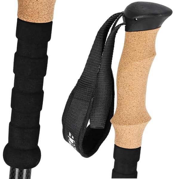 Justerbare vandrestave sorte - Kulfiber