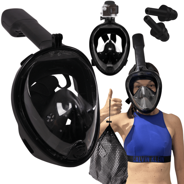 Helansiktsmask för snorkling