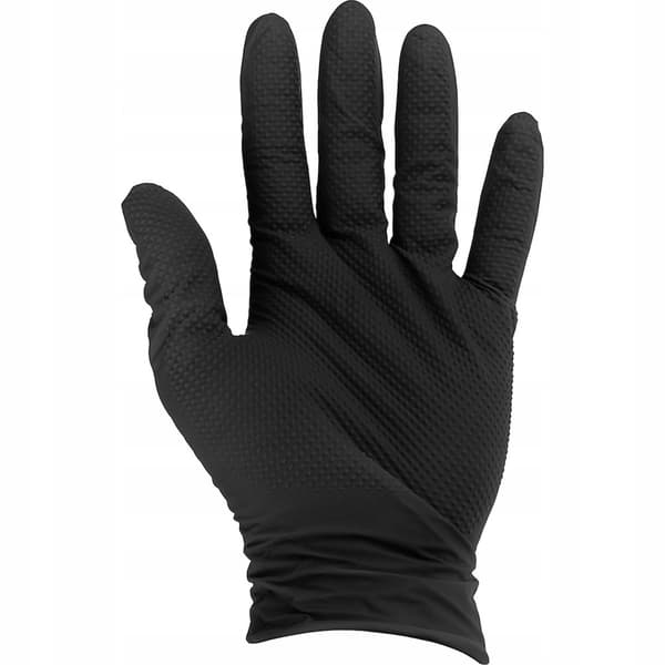 SOLID GRIP nitrilhandsker sorte størrelse M 50 stk. GEKO G75200-M