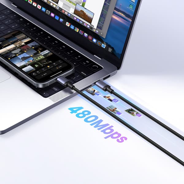 USB-C PD 100W 5A 1m Kaapeli - Musta
