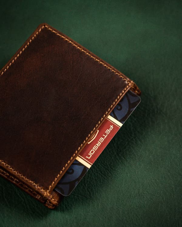 Peterson PTN WL-0904-COM Herrplånbok i läder
