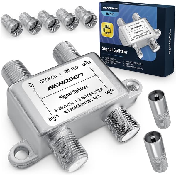 Passiv antennsplitter 3-ingångar 5-2400 MHz Berdsen BD-957