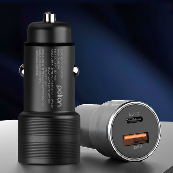 Billaddare 12V USB-C 48W | USB-C | USB-A | QC | PD