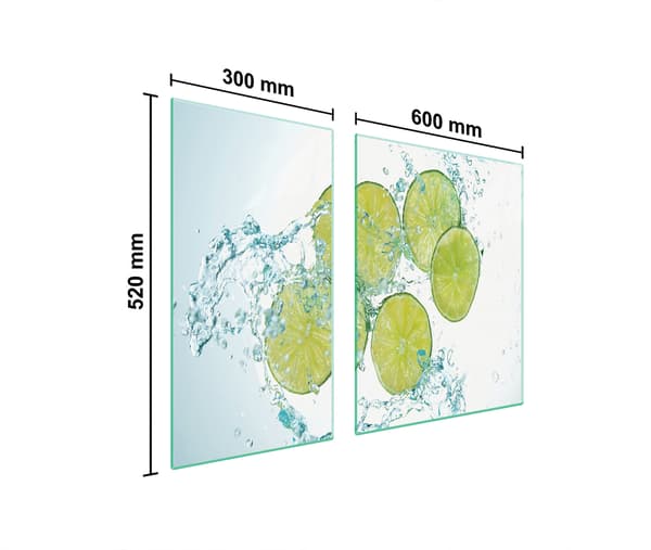 GLASSKYDDSPLÅT FÖR SPIS 90x52 LIME