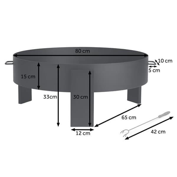 Puutarhan nuotiopaikka 80 cm Berdsen BD-883