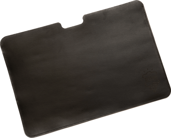 Sort håndlavet MacBook-etui i læder 16"