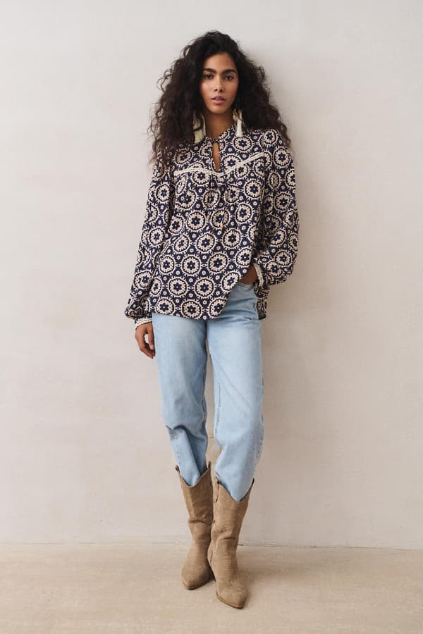 Tiffani Mørkeblå Damebluse 36/38