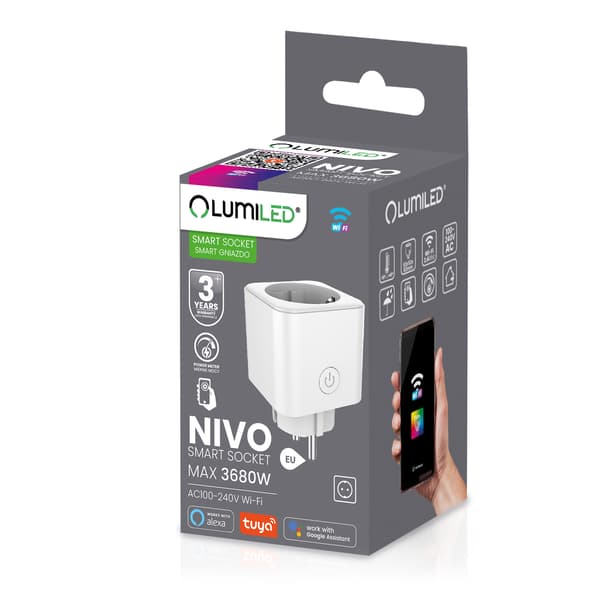 Smart WiFi Socket Wattmeter Timer Programmerare TUYA SMART NIVO LUMILED