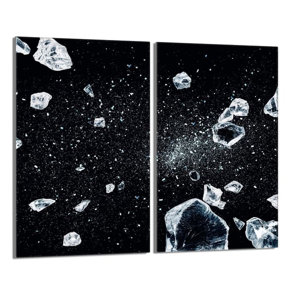 Skyddsplatta i glas för spis 2x30x52 Ice