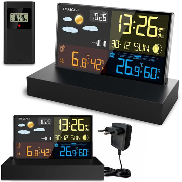 Väderstation med display BD-912 svart
