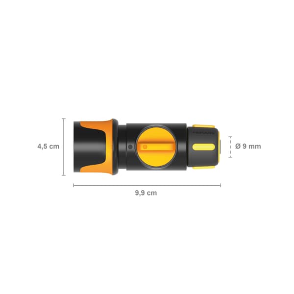 Fiskars Fibercomp Snabbkoppling med Ventil Sprinklerslangkoppling 9mm