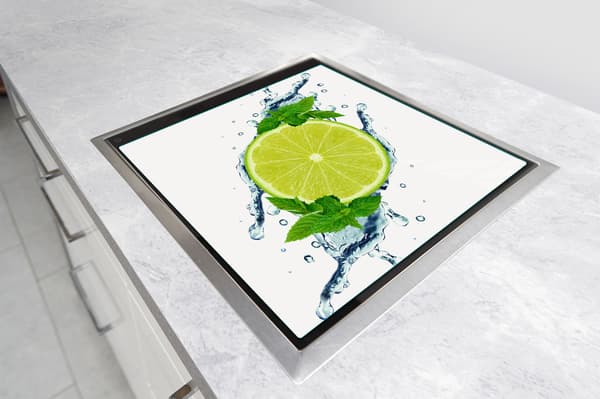 GLASSKYDDSPLÅT FÖR SPIS 50x52 LIME