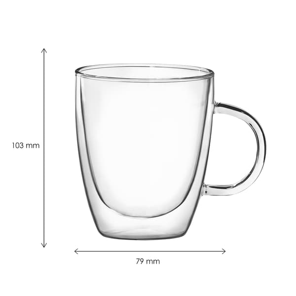 Aqualogis-lämpölasit 300 ml kahvalla