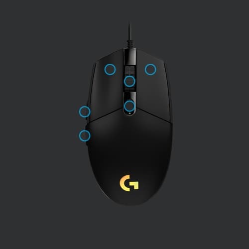 Logitech G203 Lightsync -langallinen pelihiiri, USB-A, 8000 DPI, musta