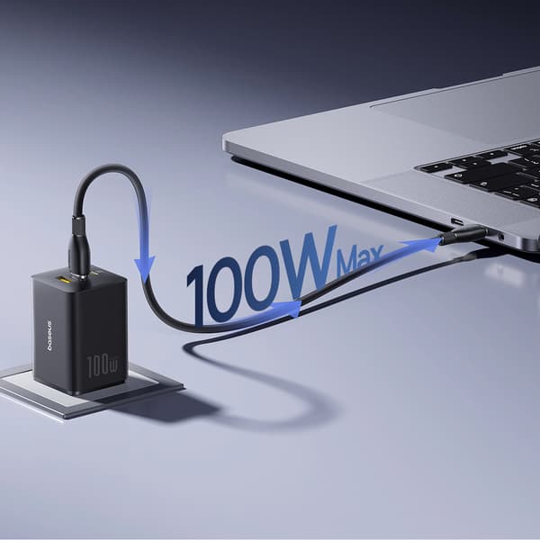Væglader USB-A USB-C EnerFill FE11 100W - sort
