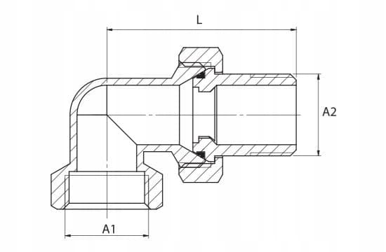Messingvinkelforbinder 1/2" U/M