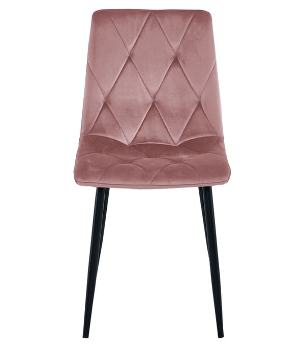 LIBRA stol - pink velour / sorte ben x 3