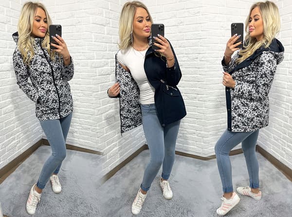 VENDBAR PARKAFRAKKE MED HÆTTE 3 FARVER S Beige